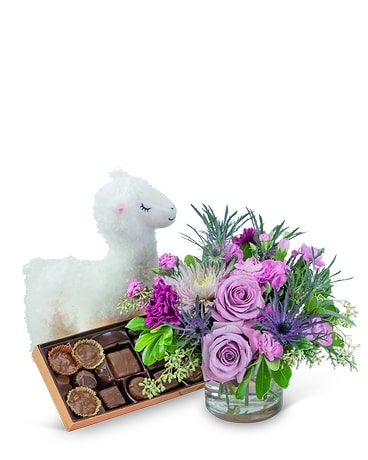 Amethyst Gift Ensemble Flower Arrangement