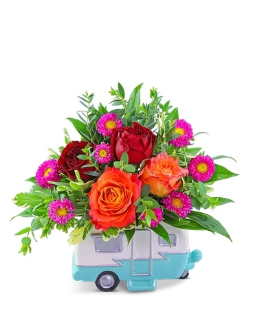 Flamenco Retro Camper Flower Arrangement