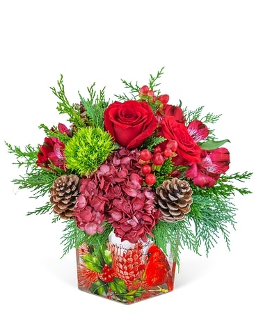 Cranberry Forest Cardinal Flower Arrangement