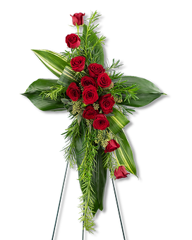 Abiding Love Cross Flower Arrangement