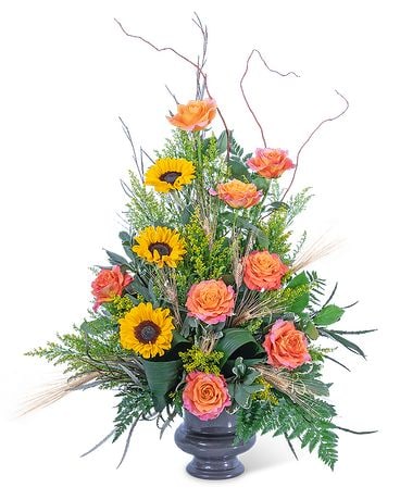 Sunset Solstice Urn Flower Arrangement