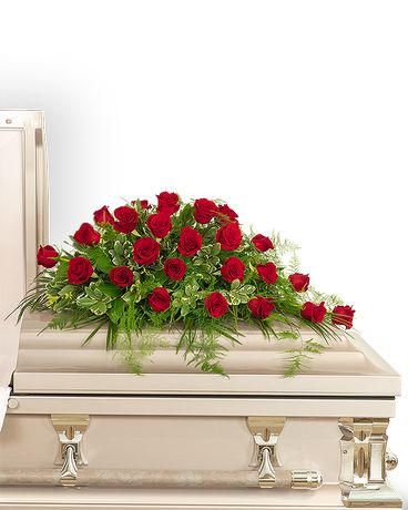 24 Red Roses Casket Spray Flower Arrangement