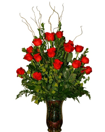 Medium Roses Vase Flower Arrangement