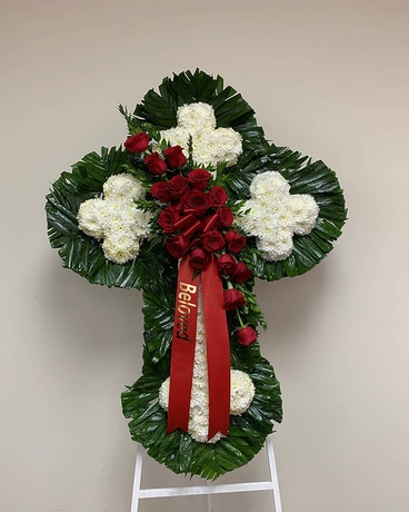 Orthodox Cross Flower Arrangement