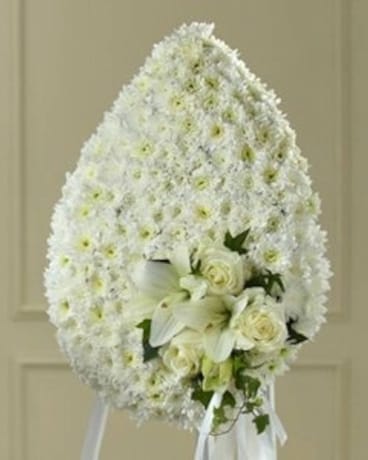 Teardrop Flowers with Cluster Easel Flower Arrangement