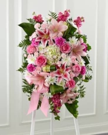 Pinks & Whites Easel Flower Arrangement