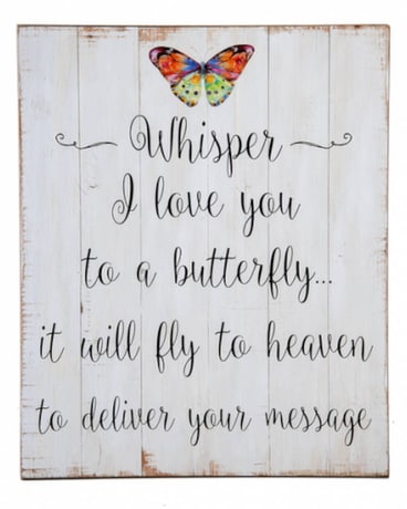 Whisper I Love You Plaque Flower Arrangement