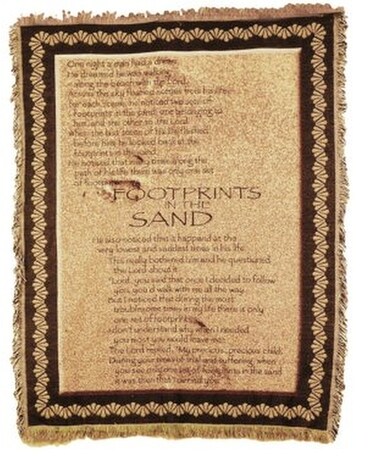 Footprints in the Sand Tapestry Throw Flower Arrangement
