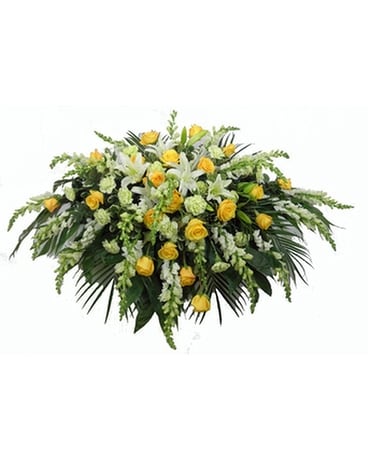 Sunshine Sentiments Casket Spray Flower Arrangement