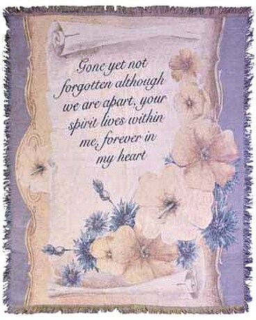 Gone Yet Not Forgotten Tapestry Throw Flower Arrangement