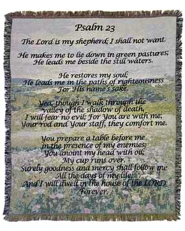 Psalm 23 Tapestry Throw Flower Arrangement