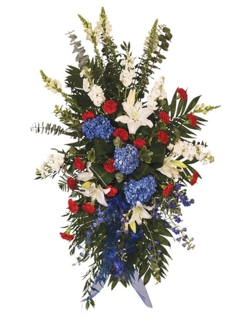 Military Standing Spray Sympathy Arrangement