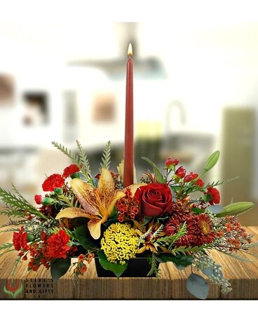 Crackling Fireside Centerpiece Centerpiece