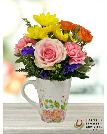 Her Special Day Mug Flower Arrangement