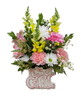 It's A Girl Flower Arrangement