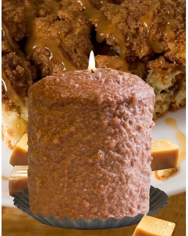 Caramel Coffee Cake Hearth Candle (Warm Glow Cd) Flower Arrangement