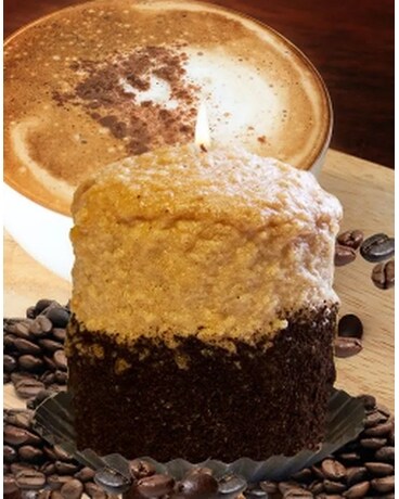 Evening Mocha Hearth Candle (Warm Glow Candle) Flower Arrangement