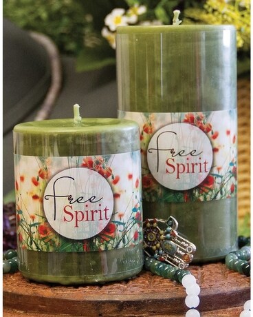 Aurora Pillar Candle – Free Spirit Tall Size Flower Arrangement