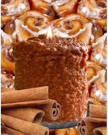 Cinnamon Bun Hearth Candle (Warm Glow Candle) Flower Arrangement