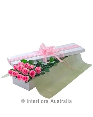 Beautiful Roses In A Box Flower Arrangement