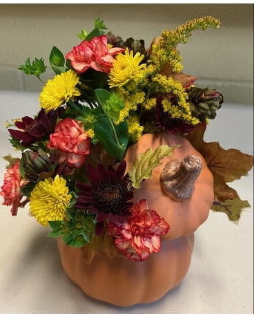 Petite Pumpkin Flower Arrangement