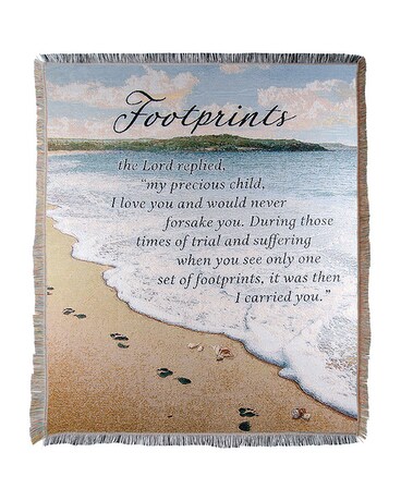 Footprints Woven Tapestry Throw Gifts