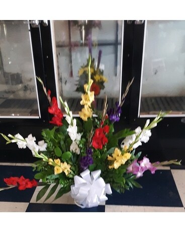 All Mixed Color Gladiolus Sympathy Arrangement