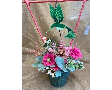 Light Pink Hanging Hummingbird