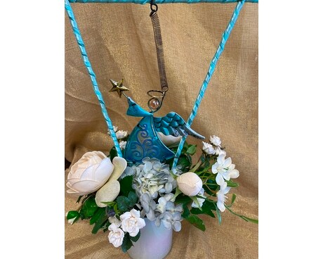 White & Blue Hanging Angel