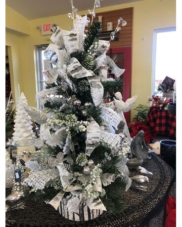 Rustic White Tree Flower Arrangement