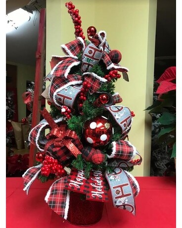 HoHoHo Tree Flower Arrangement