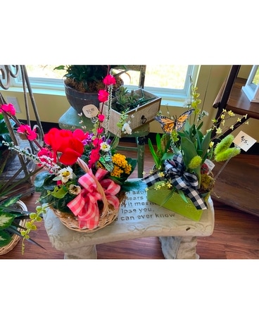 Bucket of White Hyacinth Flower Arrangement