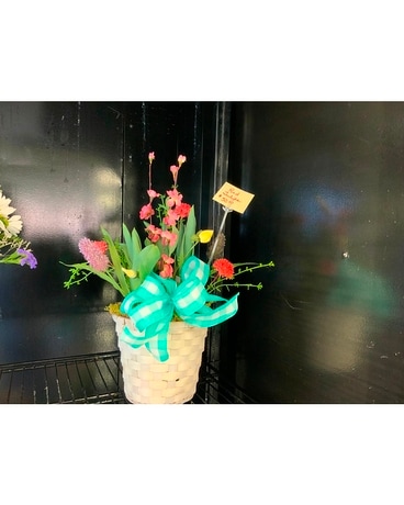 Tulip Basket Flower Arrangement