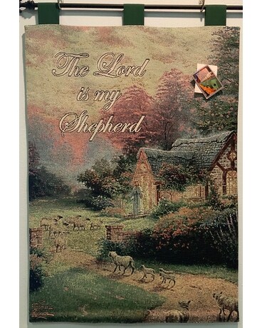 The lord is my shepherd tapestry Sympathy Arrangement