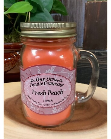 Large mason jar 13oz size,  inches height and  inches wide.