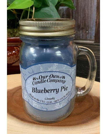Large mason jar 13oz size,  inches height and  inches wide.