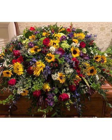 Legacy’s country meadow mix Funeral Casket Spray Flowers