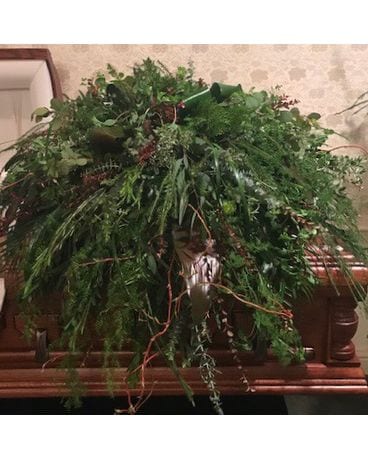 Legacy’s forest evergreen spray Funeral Casket Spray Flowers