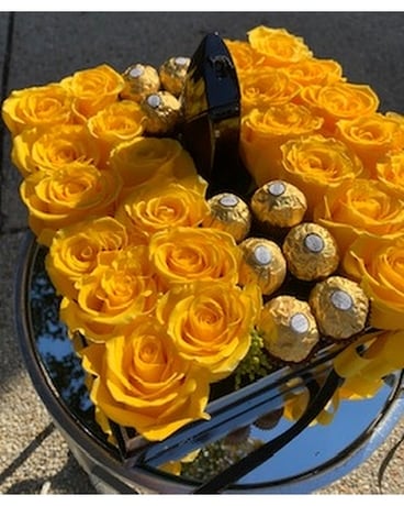 Good Girl in Gold Flower Arrangement