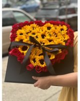 Roses & Sunflowers size,  inches height and  inches wide.