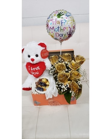 Golden Gift Flower Arrangement