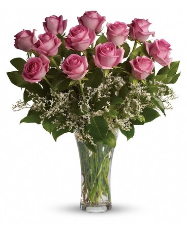 Potomac's Hot Pink Roses 12 (shown), 18 or 24 Flower Arrangement