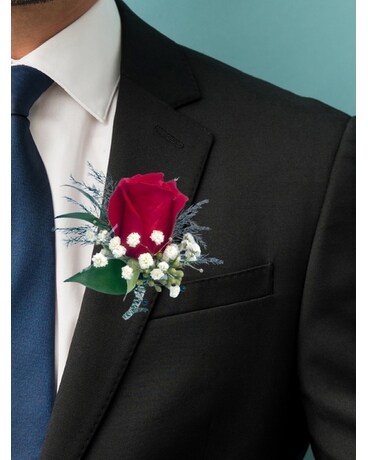 Standard Red Rose Boutonniere Boutonniere