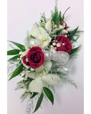 Red Rose & Orchid Wrist Corsage Corsage