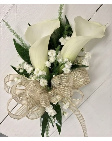 White Mini Calla Lily Wrist Corsage Corsage