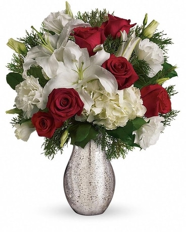 Poinsettia Garden Basket Basket Arrangement