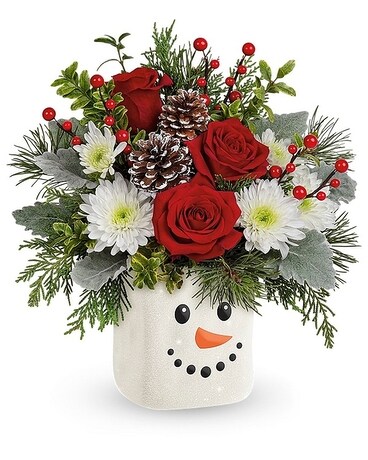 Potomac's Sparkling Frosty Face Flower Arrangement