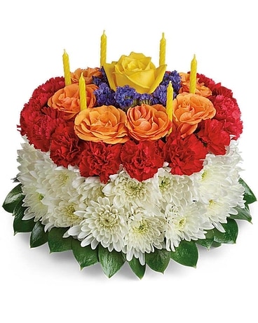 Your Wish Is Granted Birthday Cake Bouquet Flower Arrangement
