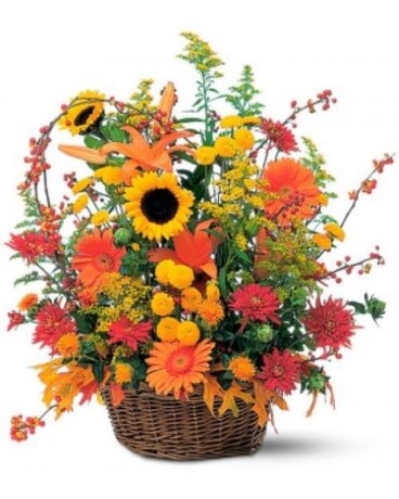 Potomac's Fiery Fall Garden Flower Arrangement