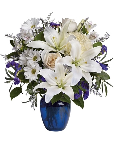 Beautiful in Blue Flower Arrangement